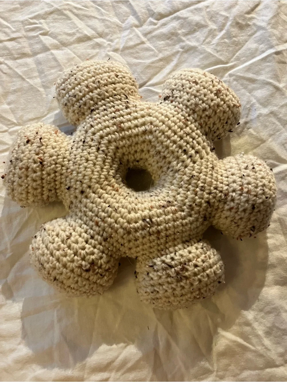 10” handmade pillow shaped like a ships helm
